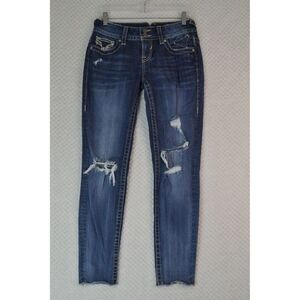 Vigoss Women's 29 The Chelsea Skinny Dark Wash Low Rise Ankle Jeans